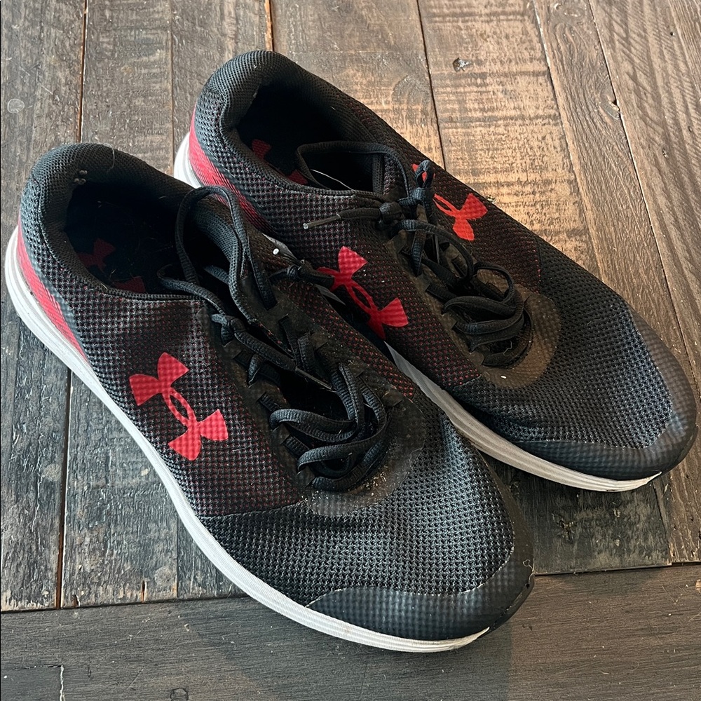 Under Armour Black and Red Athletic Shoes